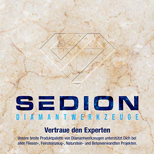 SEDION ® Diamante Abrundfäser 35 mm x R15 – para redondear azulejos duros, Feinsteinzeug, granito, mármol, etc. – Radiusfräser Sedion Premium Calidad Kantenfräser para taladros – Profilfräser R 15