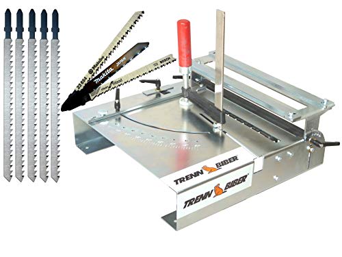 Separador de biber 012LK Bundle -5 + hojas de sierra de Metabo Bosch Makita + 5 hojas largas en forma de T para sierra de calar, mesa de sierra como cortador laminado