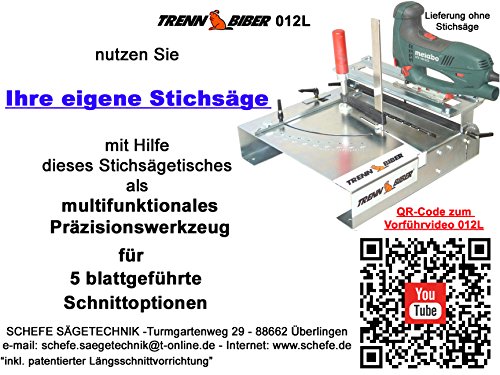 Sierra de calar Bundle como sierra de inglete, sierra de corte de biber 012LK-3 + hojas de sierra de Metabo Bosch Makita + 3 hojas largas de sierra de calar para sierra de calar, mesa de sierra