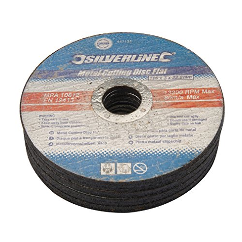 Silverline 447131 - Rueda de corte, 10 pzas 115 x 3 x 22,2 mm