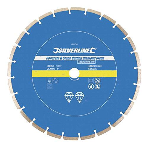 Silverline 589673 Disco de corte diamantado para piedra y hormigón 230 x 22,2 mm