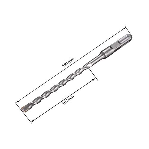 Sourcingmap SDS Plus - Broca para martillo perforador (punta de 8 mm, profundidad significativa de 107 mm, longitud de 191 mm, 5 unidades)