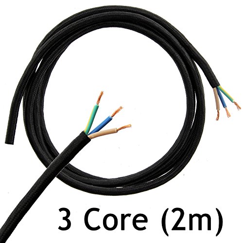 Spares2go Universal 3 Core amoladora de ángulo pulidora Buffer Cable de alimentación Flex enchufe de plomo (2 m, 3 m o 5 m, negro) Cable Length: 2m