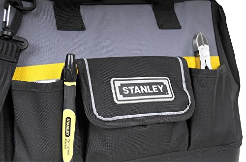 STANLEY 1-96-183 - Bolsa para herramientas de gran abertura con cremallera, 44.7 x 27.5 x 23.5 cm, base reforzada