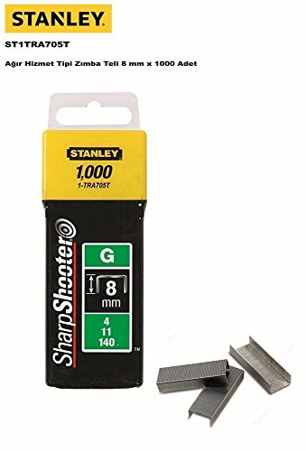 Stanley 1-TRA705T Grapa Tipo G (4/11/140) 8mm-1000 u, 8mm, Set de 1000 Piezas