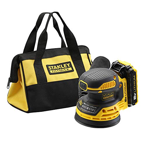 STANLEY FATMAX FMCW220D1-QW - Lijadora rotorbital 18V con 1 batería de litio 2Ah y bolsa de transporte