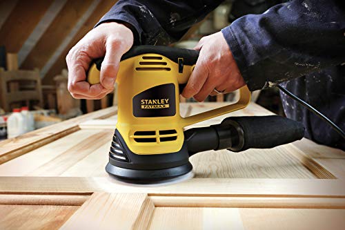 STANLEY FATMAX FME440K-QS - Lijadora rotorbital eléctrica 480W, Ø órbita 5mm, incluye maletín y 3 hojas de lijar