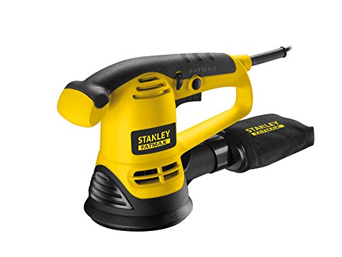 STANLEY FATMAX FME440K-QS - Lijadora rotorbital eléctrica 480W, Ø órbita 5mm, incluye maletín y 3 hojas de lijar