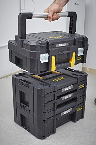 STANLEY FATMAX FMST1-71981 Maleta Multiusos para Herramientas con cajonera Doble Pro-Stack II y IV, Negro