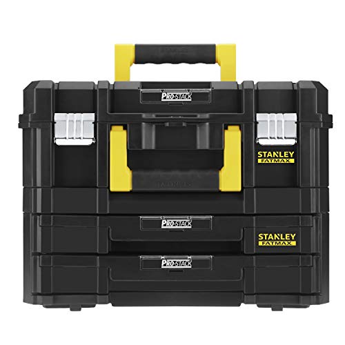 STANLEY FATMAX FMST1-71981 Maleta Multiusos para Herramientas con cajonera Doble Pro-Stack II y IV, Negro