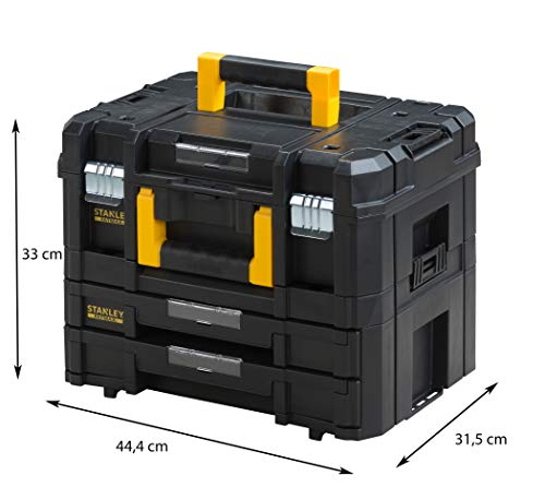 STANLEY FATMAX FMST1-71981 Maleta Multiusos para Herramientas con cajonera Doble Pro-Stack II y IV, Negro