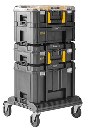 Stanley Fatmax - Sistema modular de almacenamiento gama PRO-STACK(4 cajas para herramientas + plataforma con ruedas)