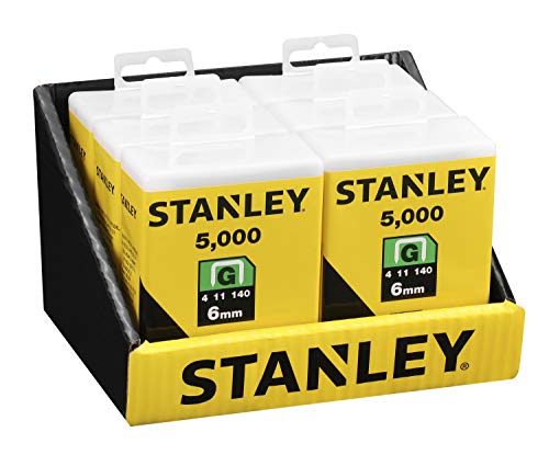 Stanley Grapas Tipo G 6 mm-5000 Unidades, 1-TRA704-5T, 6mm, Set de 5000 Piezas