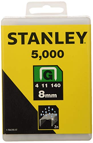 Stanley Grapas Tipo G 8 mm-5000 Unidades, 1-TRA705-5T, 8mm, Set de 5000 Piezas