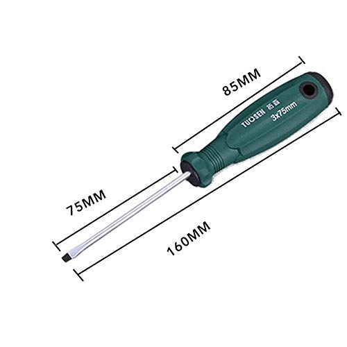 SUZHENA Herramienta 1 herramienta de reparación de seguridad de PP con aislamiento de tornillo multifunción ranurado Herramientas manuales de reparación y mantenimiento Phillips, ranuradas, 3x75 mm