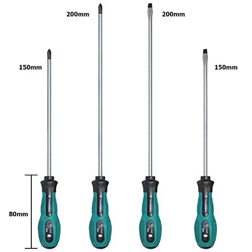 SUZHENA Herramienta Tornillo multiusos aislamiento eléctrico PP mango tornillo reparación apertura herramienta cruz tornillo recto, 200 mm Cruz