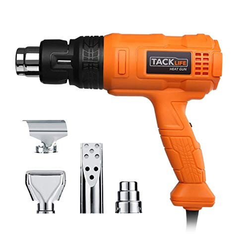 Tacklife HGP70AC - Pistola de Aire Caliente, 1800 W, calor Decapador Profesional con 4 accesorios, Ajuste de temperatura de 3 velocidades: 50℃-250 L/min, 450℃-250 L/min, 550℃-500 L/min