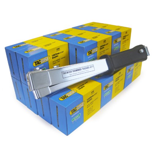 Tacwise A11 - Grapadora de martillo para grapas de 140 mas 15 cajas de 5000 grapas 140-10mm
