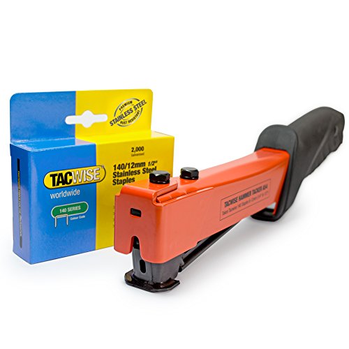 Tacwise A54 - Nueva grapadora de martillo para grapas de 140 mas 2000 grapas de 12mm en acero inoxidable