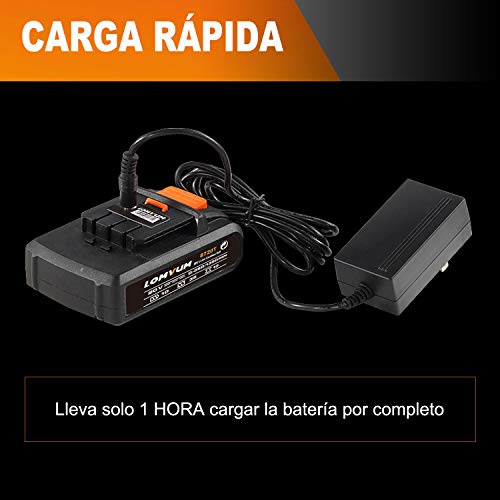 Taladro Atornillador 20V, LOMVUM Taladro con Percusión de Función, 2 * 2,0Ah Batería de Litio,Maxima Torsión 33N.m, Luz LED, 1h Carga Rápida, 27 Accesorios