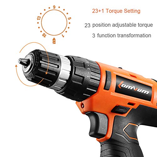 Taladro Inalámbrico Destornillador Eléctrico De 12/16/24 V Par Máximo 45 Nm, Herramientas De Carpintería De Bricolaje De 2 Velocidades Con 2 Baterías De Iones De Litio Y Luz LED,12B 1B