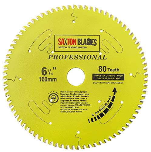 TCT160MXAPRO Saxton Professional Range TCT - Hoja de sierra circular (160 x 40 x 20 mm, 16 mm, compatible con Festool TS55 Bosch Makita Dewalt)