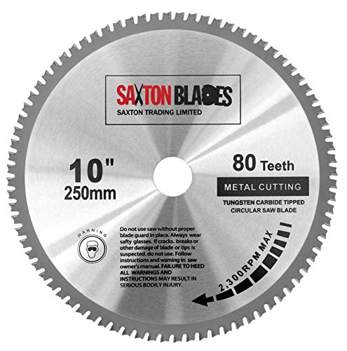 TCT25080TMB - Hoja de sierra circular de acero y cobre para Bosch Makita Dewalt Evolution de Saxton TCTT (255 mm x 80 m), compatible con sierras de 216 mm