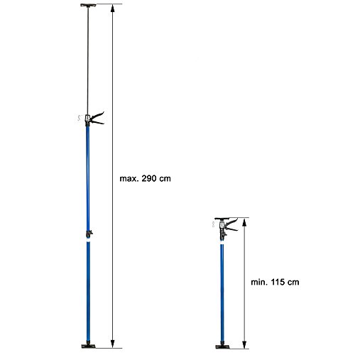 tectake 800396 - Set de Puntales 115-290 cm, Expansión Telescópico, Reforzado Soporte para Techos - disponible en varios Modelos (2x Azul | No. 401692)