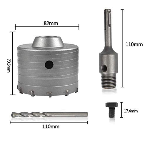 TIMESETL Coronas Perforadoras SDS Plus 82mm+ 110mm Sierra de Corona para Hormigon Metal de Carburo