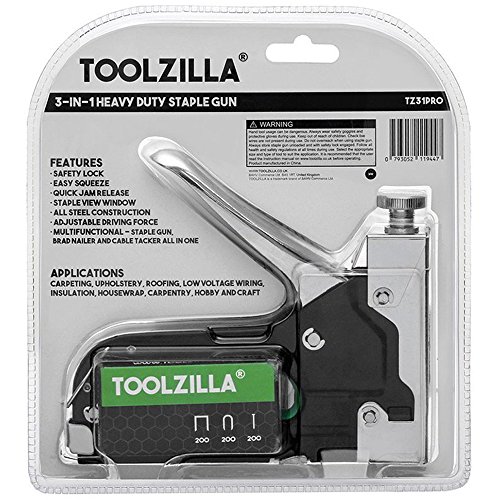 TOOLZILLA Grapadora manual y paquete de selección de 600 grapas