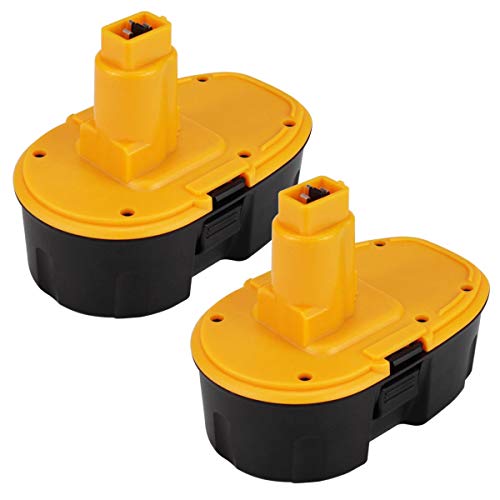 Topbatt 2Piezas 18V 3.0Ah Ni-MH para Dewalt Batería de Reemplazo DC9096 DC9098 DE9039 DE9095 DE9096 DE9098 DE9503 DW9095 DW9096 DW9098 DC725 Taladro inalámbrico (Amarillo)