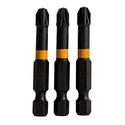 Triton TPTA51286732 Puntas Pozidriv para atornillador de impacto, 0 V, Negro, PZ2 25 mm, Set de 3 Piezas