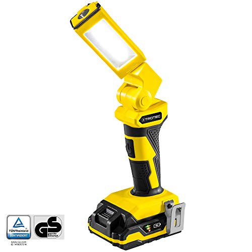 TROTEC Lámpara de Trabajo con batería PWLS 10-20V Lámpara Portátil para el Hogar, Garaje, Camping, Artesanías, etc.