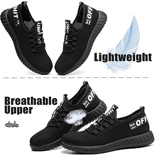 Ucayali Zapatos de Seguridad Hombre Ligeros Antiestaticos ESD Flexibles Calzados de Proteccion Safetoe Comodos Ligeras Zapatillas de Seguridad de Trabajo Anti Deslizante Verano(023 Negro, 41 EU)