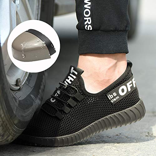 Ucayali Zapatos de Seguridad Hombre Ligeros Antiestaticos ESD Flexibles Calzados de Proteccion Safetoe Comodos Ligeras Zapatillas de Seguridad de Trabajo Anti Deslizante Verano(023 Negro, 41 EU)