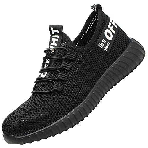 Ucayali Zapatos de Seguridad Hombre Ligeros Antiestaticos ESD Flexibles Calzados de Proteccion Safetoe Comodos Ligeras Zapatillas de Seguridad de Trabajo Anti Deslizante Verano(023 Negro, 41 EU)