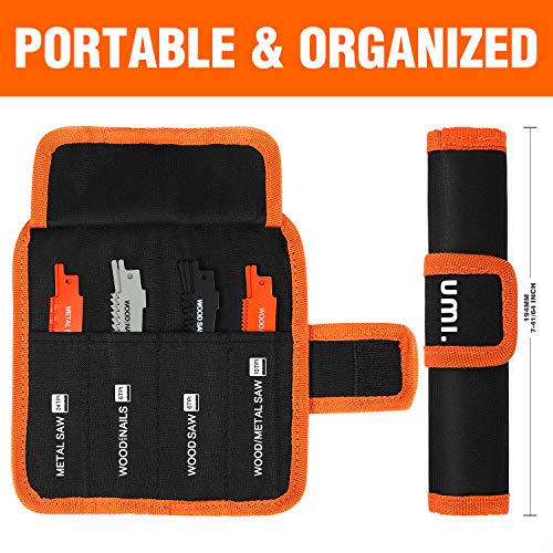 Umi. by Amazon- Hojas de Sierra Sable para Metal, Madera y Madera con Uñas, 10PCs, BIM/HCS, con bolsa organizador, Compatible con DEWALT, BOSCH, Black & Decker, Makita