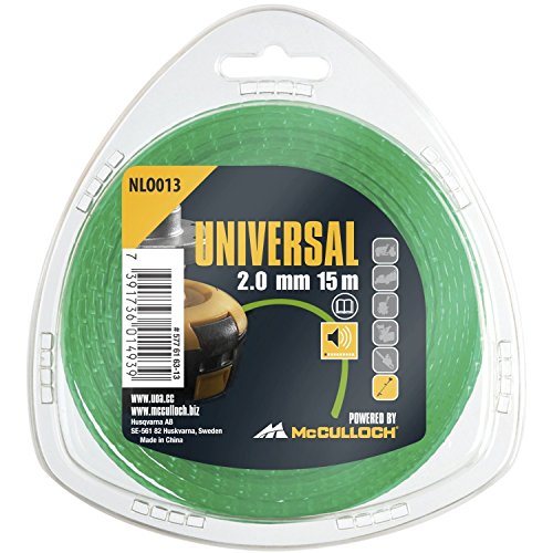 Universal GM577616313 Corte, NLO013 de Repuesto para Recortadora, Longitud 15 m, Hilo Ø 2,0 mm, tecnología patentada con Funcionamiento silencioso, Standard