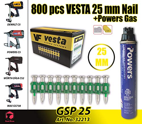 Vesta C5-25 XH MM - Clavadora de gas, Würth DIGA CS-2, DeWalt C5, Powers C5, maxGS73