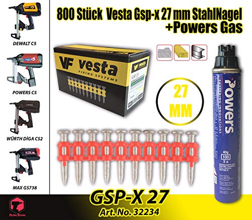 Vesta C5-27 XG MM - Clavadora de gas, Würth DIGA CS-2, DeWalt C5, Powers C5, maxGS73