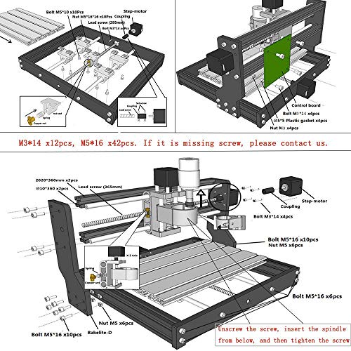 Vogvigo 3018 Pro CNC Fresadoras Máquina laser engraving machine,GRBL Control CNC Router Kit Madera Router Grabado 3 ejes plástico acrílico PVC Talla de madera,Area de Trabajo XYZ 300x180x45mm