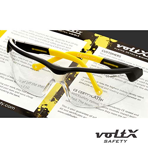 voltX 'GT Adjustable' (2020 Model) Gafas de Seguridad de Lectura bifocales adjustables, (Transparente dioptria +1.0) Certificado CE EN166FT, Lentes UV 400 + Estuche de Seguridad rígido con bisagras