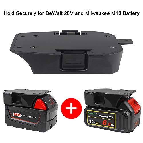 Waitley 4 x Soporte de batería adecuado para baterías DEWALT DCB182 DCB183 DCB184 DCB185 y Milwaukee m18