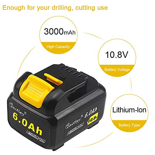 Waitley DCB127 6A batería de reemplazo para Dewalt 10,8 V Li-Ion compatible con DCB121 DCB120 DCD700 DCD710 DCD710S2 DCF610 DCF610S2 DCF805 DCF813