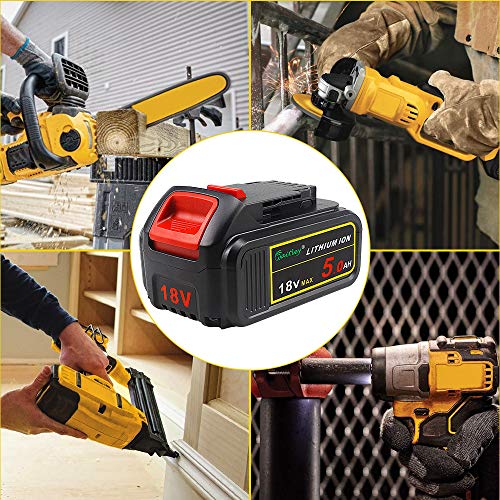 Waitley DCB184 18V 5.0Ah Batería de repuesto para Dewalt DCB200 DCB183 DCB185 DCD785 DCD795 DCF885 DCF895 DCS380 DCS391 de ion de litio MAX XR Batería