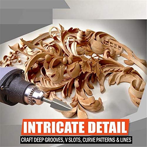 White Steel Knife Point Shape Wood Carving and Engraving Drill Bit Set,for DIY, Metal Polishing, Engraving, Drilling, 5PCS