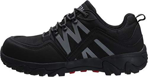 WHITIN Zapatos de Seguridad Hombres Zapatillas de Trabajo con Punta de Acero Ultra Liviano Reflectivo Anti-Deslizante Transpirable Zapatos de Industriay Construcción Negro 43 EU