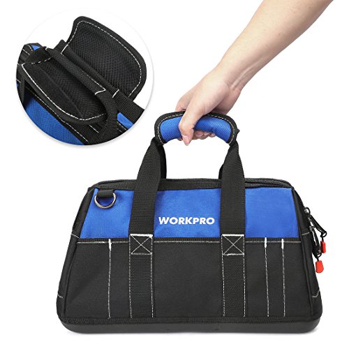 WORKPRO - Bolsa de boca ancha de 40,6 cm para herramientas, con base moldeada impermeable