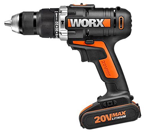 Worx WX372 - Taladro percutor compacto de 20 V, 2,0 Ah, 50 Nm, con 2 baterías de 2.0Ah