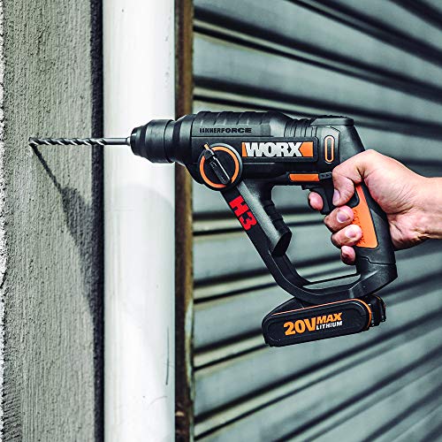 Worx Wx390.1 H3 - Martillo Taladro Atornillador, 20 V, 2.0 Ah, Negro